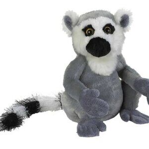 GANZ WEBKINZ RING TAIL LEMUR GRAY - GRAY - 9 INCH---NO CODE---RETIRED HM369